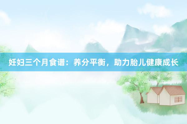 妊妇三个月食谱：养分平衡，助力胎儿健康成长